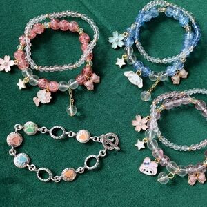 3/$21 Assorted Lot of Kids' Colorful Charm Bracelets